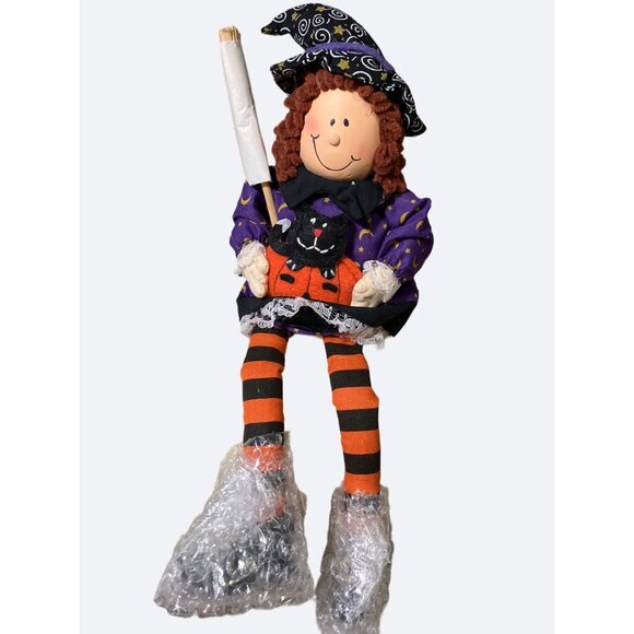 Whimsical Witch Shelf Sitter Pixie Legs Doll Halloween Decor - Picture 1 of 11